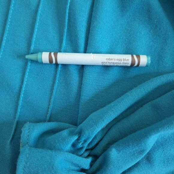 JCPenney Fashions Blue Dress Long Ruffle High Neck Pockets Tie Vintage Womens 14 - Picture 5 of 16